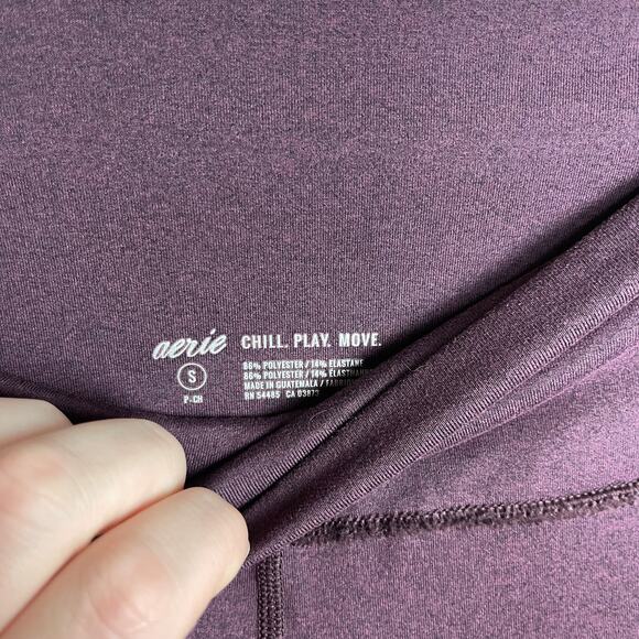 Aerie Deep Purple Cropped Cut Out Legging Size Small - Picture 4 of 7